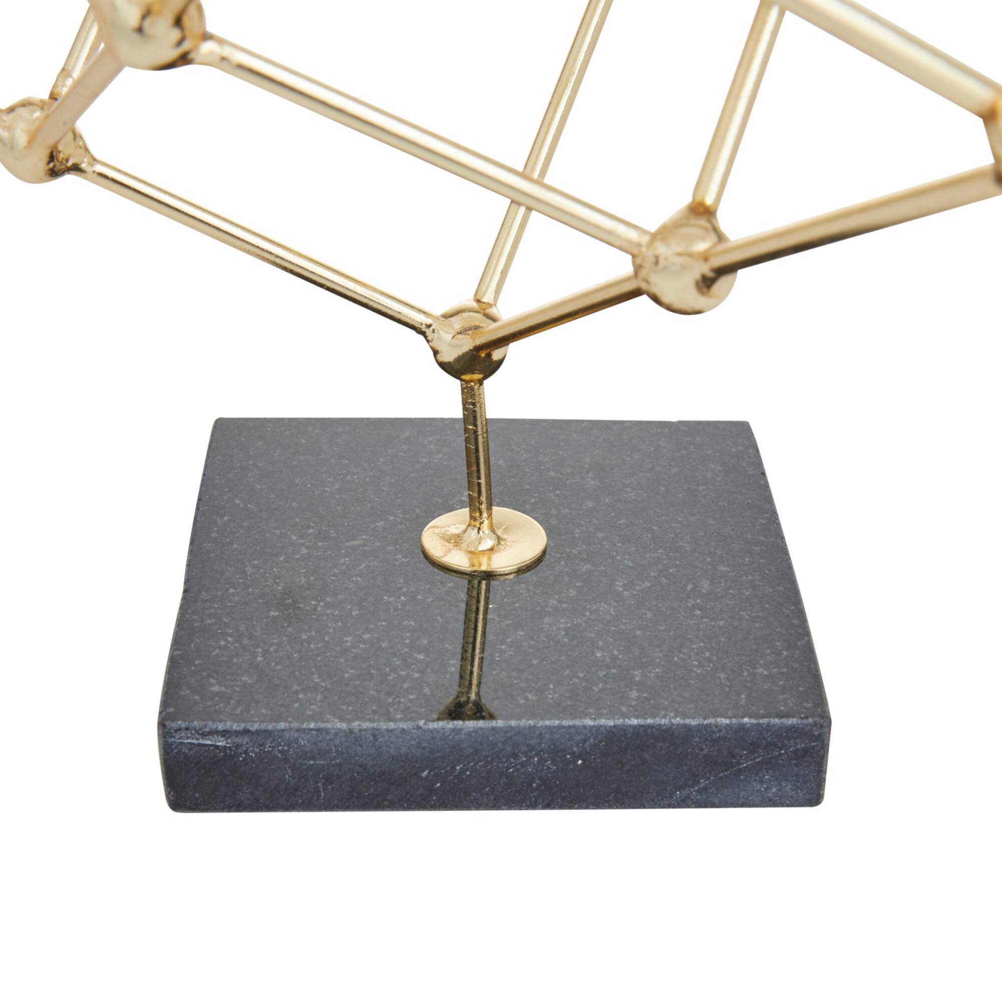 Gold Marble Modern Sculpture, 12" x 9" x 9"